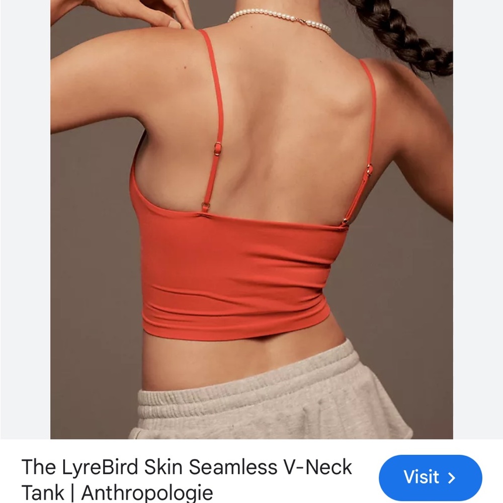 Anthropologie Orange V-Neck Tank Top